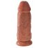 King Cock 9 Chubby - zaciskane dildo do jąder (23 cm) - ciemny naturalny 