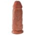 King Cock 9 Chubby - zaciskane dildo do jąder (23 cm) - ciemny naturalny 