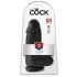 King Cock 9 Chubby - dildo z przyssawką i jądrami (23 cm) - czarny