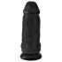 King Cock 9 Chubby - dildo z przyssawką i jądrami (23 cm) - czarny