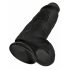 King Cock 9 Chubby - dildo z przyssawką i jądrami (23 cm) - czarny