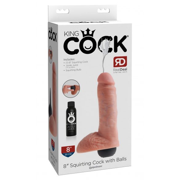 King Cock 8 - realistyczny dilda z ejakulacją (20cm) - naturalny