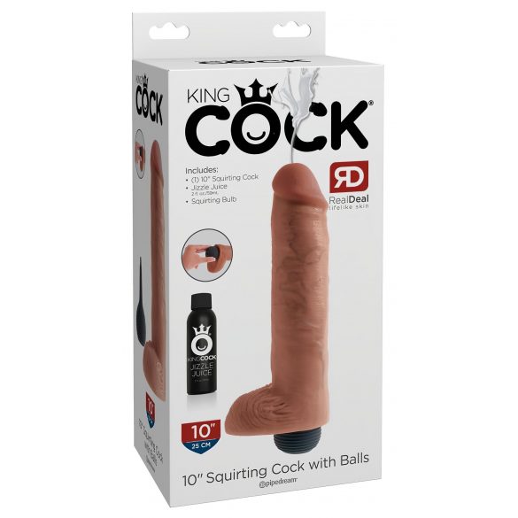 King Cock 10 - realistyczne dildo do squirtingu (25 cm) - naturalne 