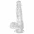 King Cock Clear 6 - małe dildo z jądrami (15 cm) 