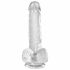 King Cock Clear 6 - małe dildo z jądrami (15 cm) 