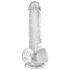 Król Cock Clear 6 - mały dildo z przyssawką i jądrami (15 cm)