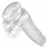 King Cock Clear 6 - małe dildo z jądrami (15 cm) 