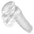 Król Cock Clear 6 - mały dildo z przyssawką i jądrami (15 cm)