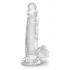 King Cock Clear 7 - dildo z zaciskiem na jądra (18 cm) 