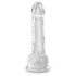 King Cock Clear 7 - dildo z zaciskiem na jądra (18 cm) 