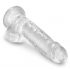 King Cock Clear 7 - dildo z zaciskiem na jądra (18 cm) 