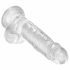 King Cock Clear 7 - dildo z zaciskiem na jądra (18 cm) 