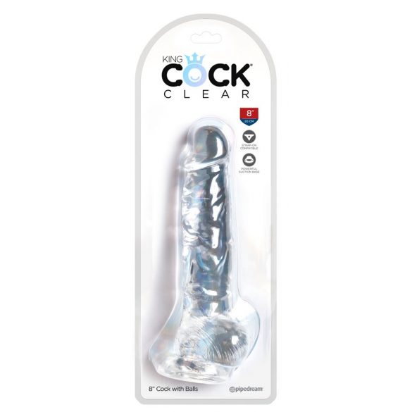 King Cock Clear 8 - zaciskane dildo do jąder (20 cm) 