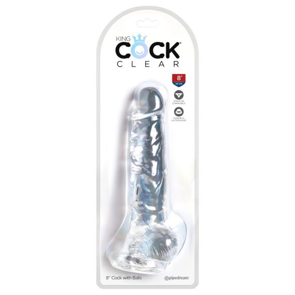 King Cock Clear 8 - długi dildos z przyssawką (20cm)