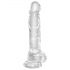 Krystaliczny Król Cock 8 - dildo z jądrami i przyssawką (20cm)