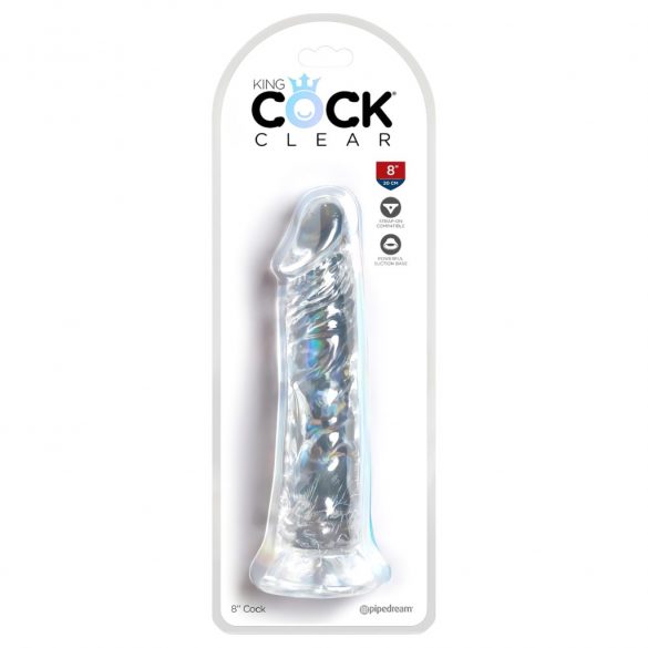 King Cock Clear 8 - duże dildo z zaciskiem (20 cm) 