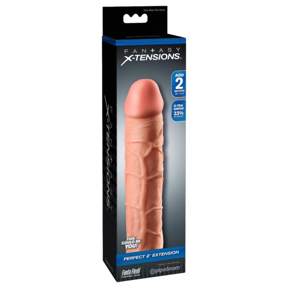 X-TENSION Perfect 2 - realistyczna nakładka na penisa (20,3 cm) - naturalny kolor