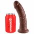 King Cock 8 dildo (20cm) - brązowy