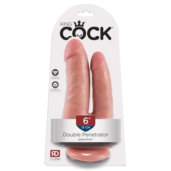 King Cock Double Penetrator - realistyczny podwójny dildo (naturalny) 