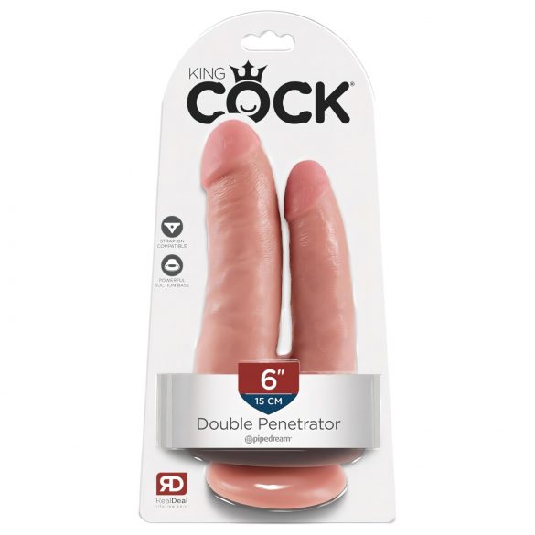 King Cock Podwójny Penetrator - realistyczny dildo (naturalny)