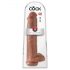 Król Cock 15 - gigantyczny dildo z przyssawką i jądrami (38 cm) - ciemna skóra