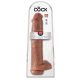 King Cock 15 - zaciskane, jądrowe, gigantyczne dildo (38 cm) - ciemny naturalny 