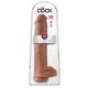 King Cock 15 - przyssawkowy, z jądrami, gigantyczny dildo (38 cm) - ciemny naturalny