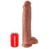 Król Cock 15 - gigantyczny dildo z przyssawką i jądrami (38 cm) - ciemna skóra