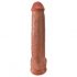 King Cock 15 - przyssawkowy, z jądrami, gigantyczny dildo (38 cm) - ciemny naturalny