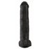 King Cock 15 - przyssawkowy dildo z jądrami (38 cm) - czarny