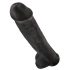 King Cock 15 - gigantyczne, zaciskane dildo do jąder (38 cm) - czarny 