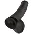 King Cock 15 - gigantyczne, zaciskane dildo do jąder (38 cm) - czarny 