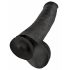 King Cock 15 - przyssawkowy dildo z jądrami (38 cm) - czarny