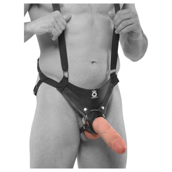 King Cock Strap-on 10 - wydrążone dildo z uprzężą (25 cm) 