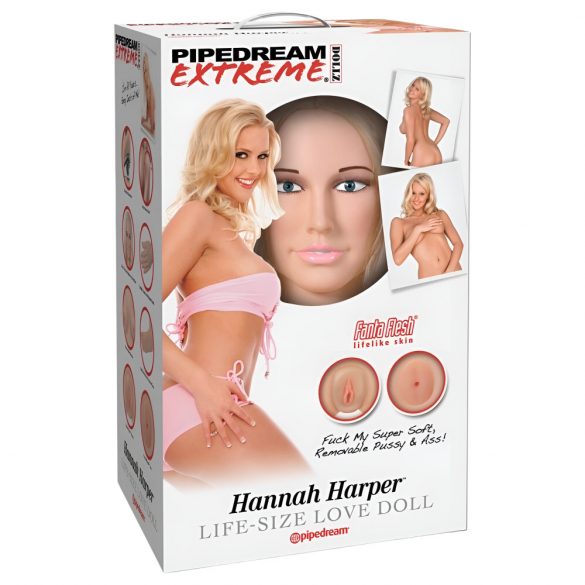 Pipedream Hannah Harper - naturalnej wielkości gumowa lalka z twarzą 3D 