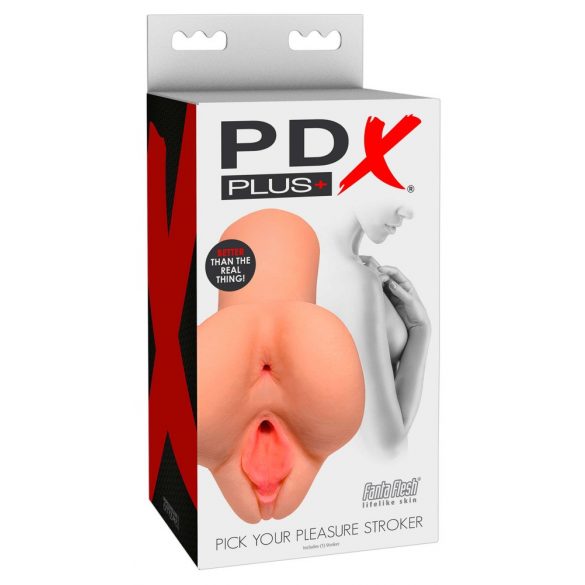 PDX Pick Your Pleasure Stroker - realistyczny masturbator 2 w 1 (naturalny) 