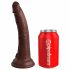 King Cock Elite 7 - zaciskane, realistyczne dildo (18 cm) - brązowe 