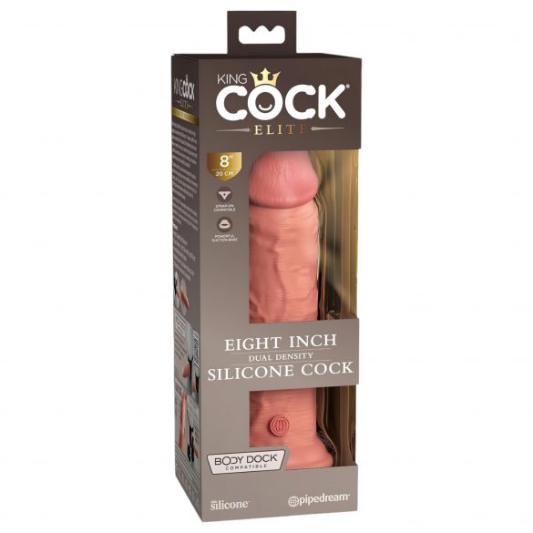 King Cock Elite 8 - zaciskane, realistyczne dildo (20 cm) - naturalne 