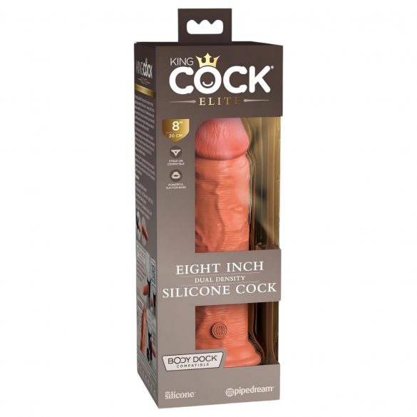 King Cock Elite 8 - przyssawkowy dildo (20 cm) - ciemny naturalny