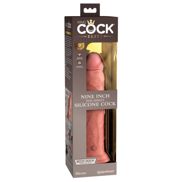 King Cock Elite 9 - zaciskane, realistyczne dildo (23 cm) - naturalne 