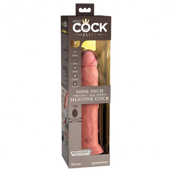 King Cock Elite 9 - przyssawkowy wibrator 23 cm - naturalny