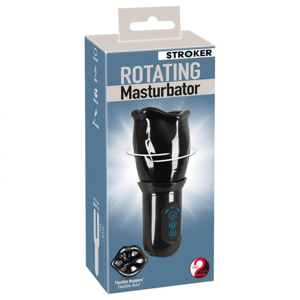 STROKER Rotating – obrotowy stymulator ust (czarny)