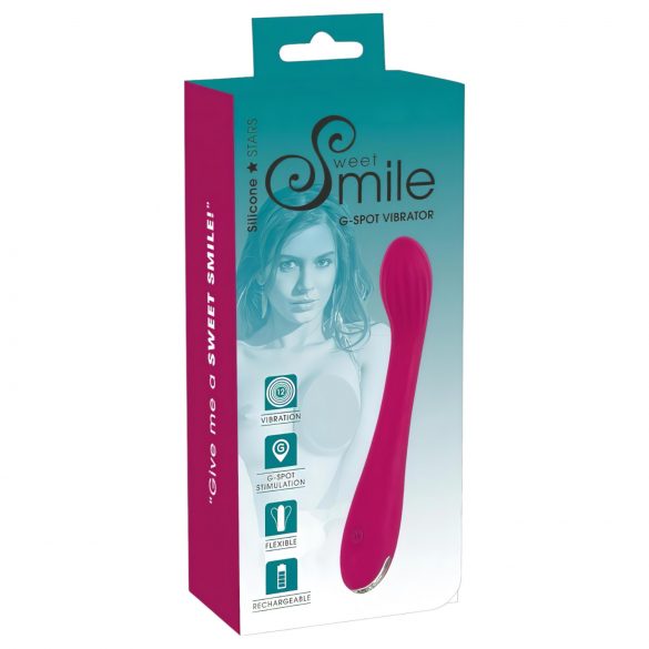 SMILE G-spot - akumulatorowy, żebrowany wibrator punktu G (fioletowy)