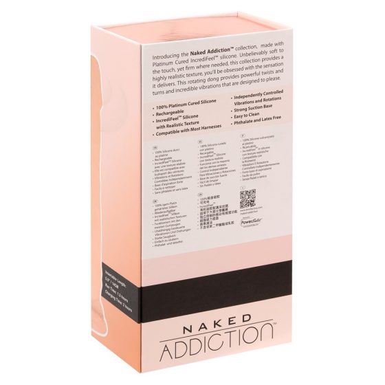Naked Addiction Rotating 8 - bezprzewodowy wibrator obrotowy (20 cm) - naturalny