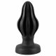 ANOS - super miękkie, prążkowane dildo analne - 5cm (czarne) 