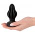 ANOS - super miękkie, prążkowane dildo analne - 5cm (czarne) 