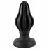 ANOS - super miękkie, prążkowane dildo analne - 7 cm (czarne) 