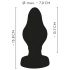 ANOS - supermiękki, żebrowany dildo analne - 7cm (czarne)