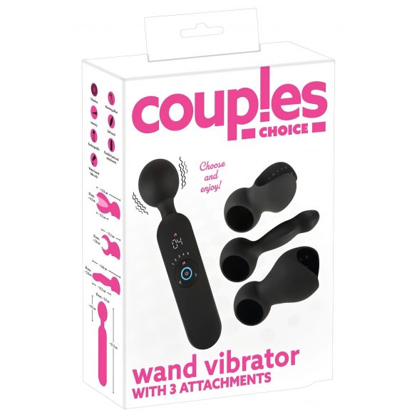 Couples Choice - podgrzewany wibrator do masażu z akumulatorem (czarny) 