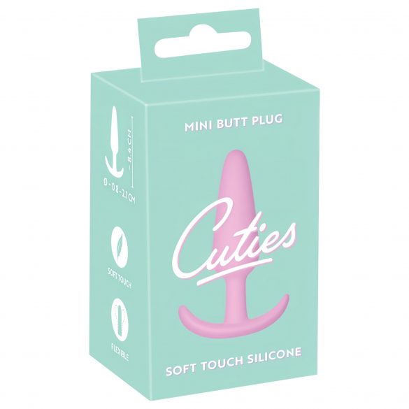 Cuties Mini Butt Plug - silikonowe dildo analne - różowe (2,1 cm) 